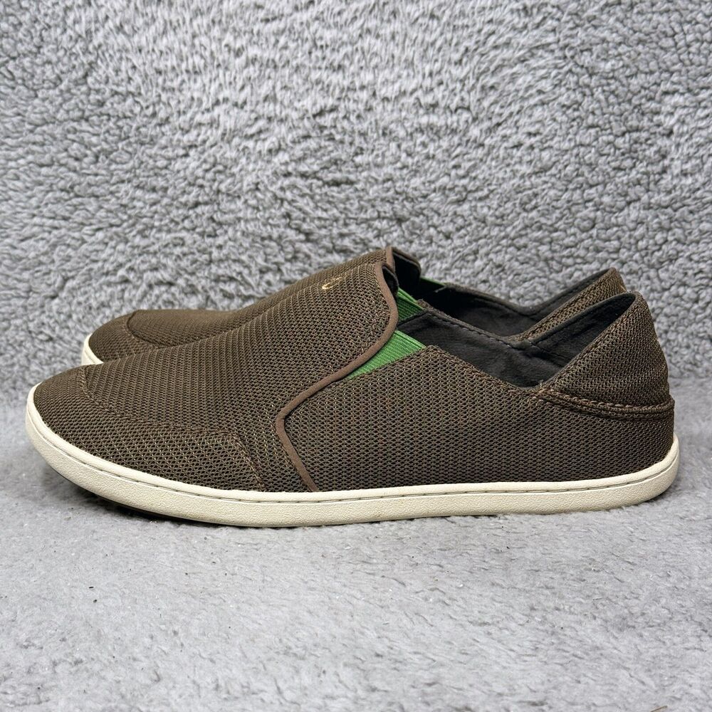 Olukai‎ Nohea Mesh Mens Size 9.5 Slip On Sneakers Mustang Lime Peel 10188-13AP - Picture 3 of 9